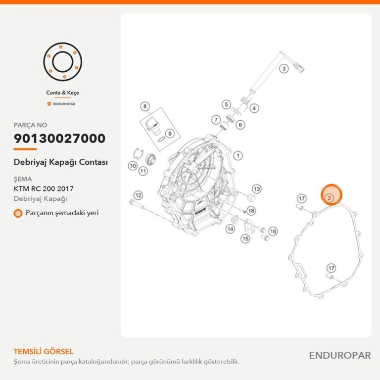 Debriyaj Kapağı Contası 90130027000 parça şeması