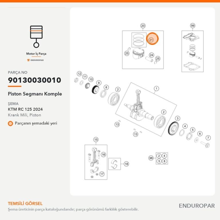 Piston Segmanı Komple 90130030010 parça şeması