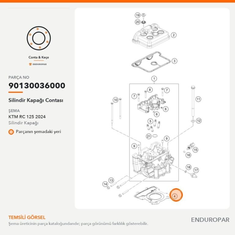 Silindir Kapağı Contası 90130036000 parça şeması
