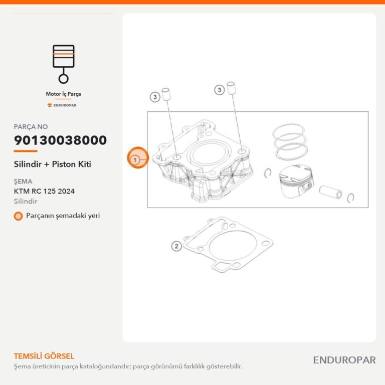 Silindir + Piston Kiti 90130038000 parça şeması