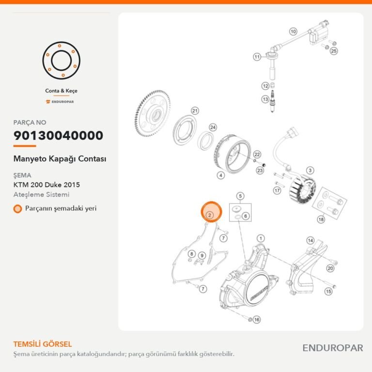 Manyeto Kapağı Contası 90130040000 parça şeması