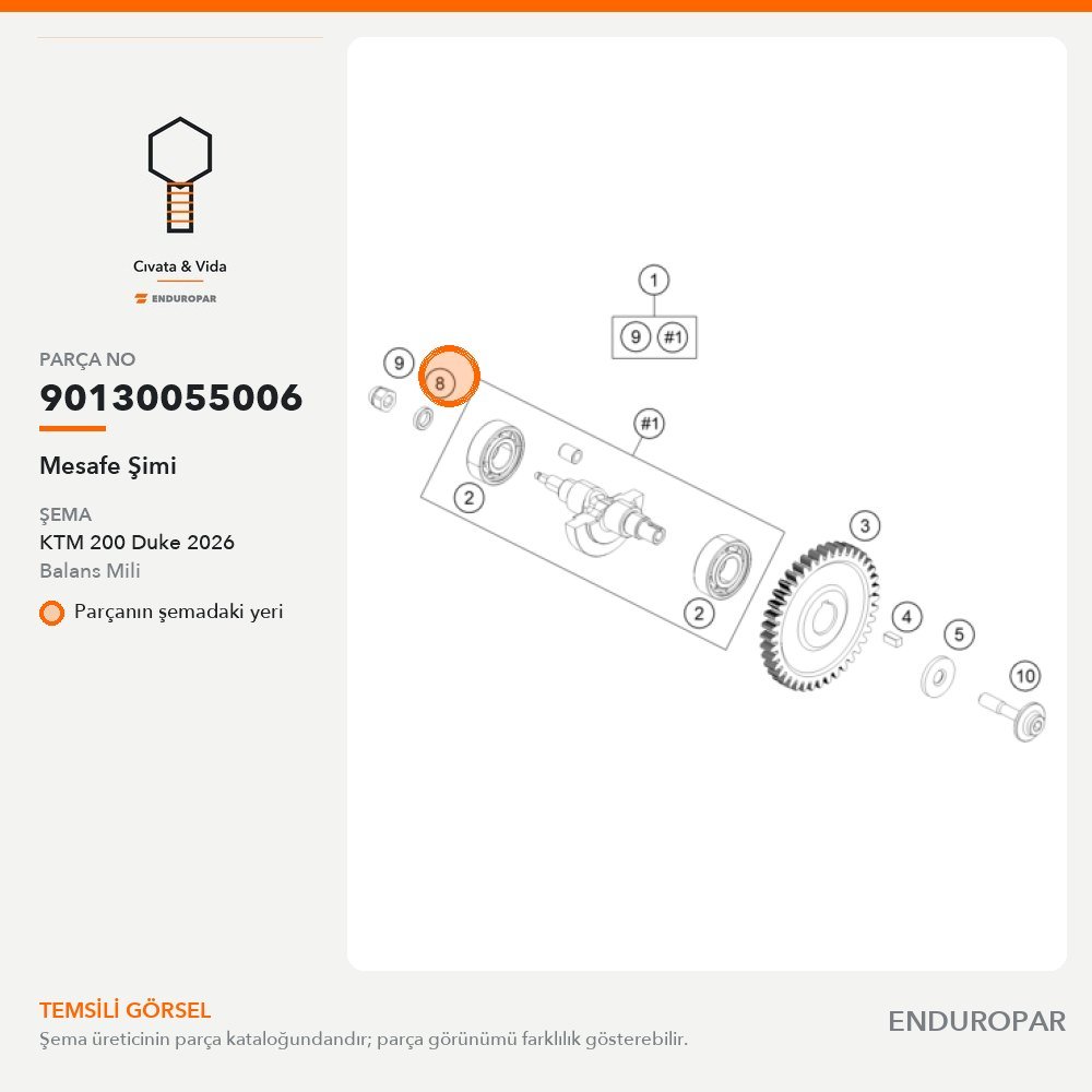 Mesafe Şimi 90130055006 parça şeması