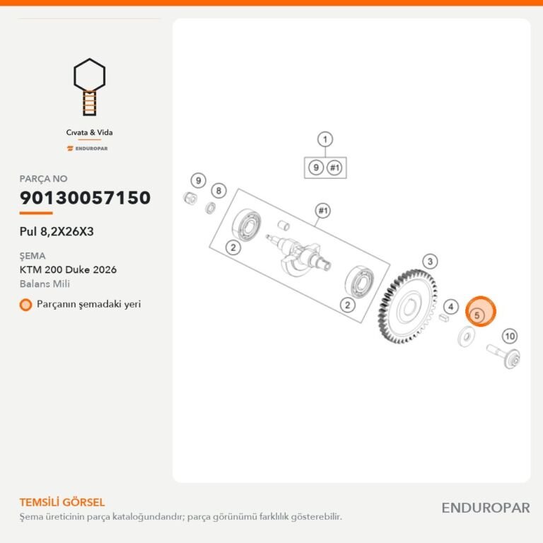 Pul 8,2X26X3 90130057150 parça şeması