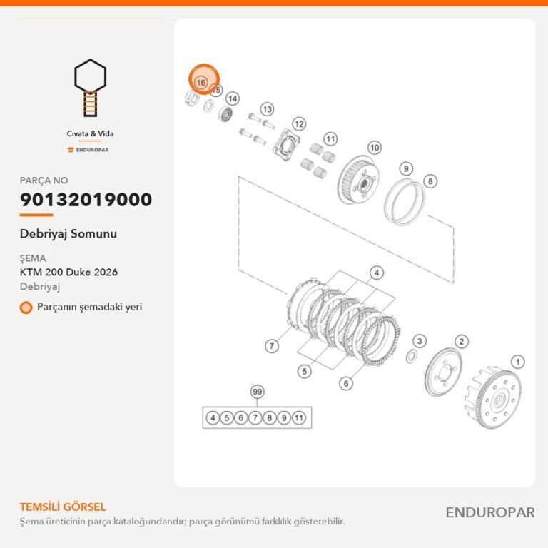 Debriyaj Somunu 90132019000 parça şeması
