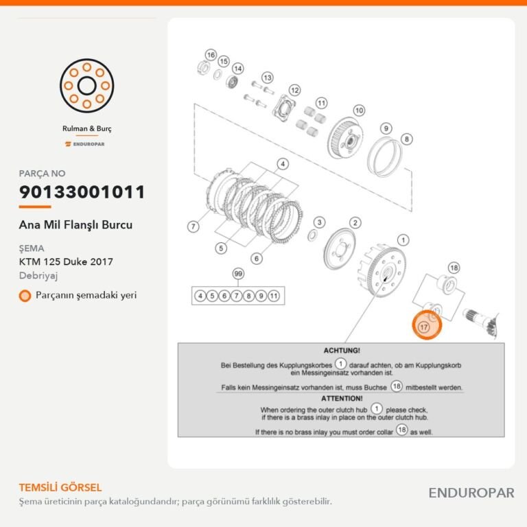 Ana Mil Flanşlı Burcu 90133001011 parça şeması