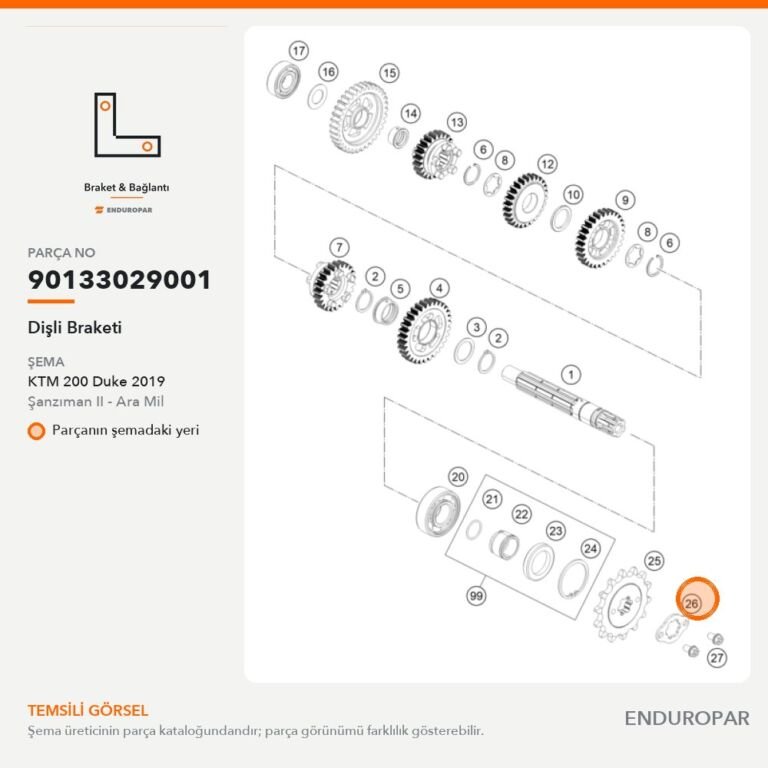 Dişli Braketi 90133029001 parça şeması