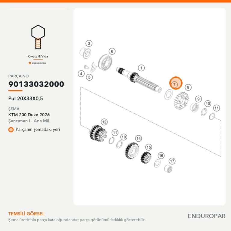 Pul 20X33X0,5 90133032000 parça şeması