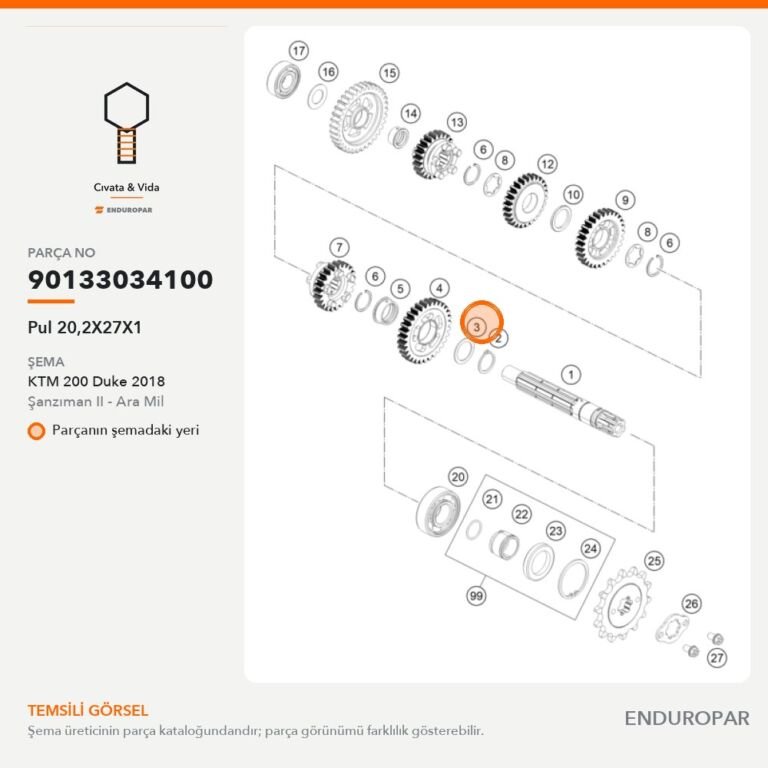 Pul 20,2X27X1 90133034100 parça şeması