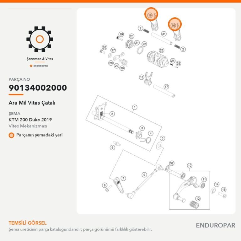 Ara Mil Vites Çatalı 90134002000 parça şeması