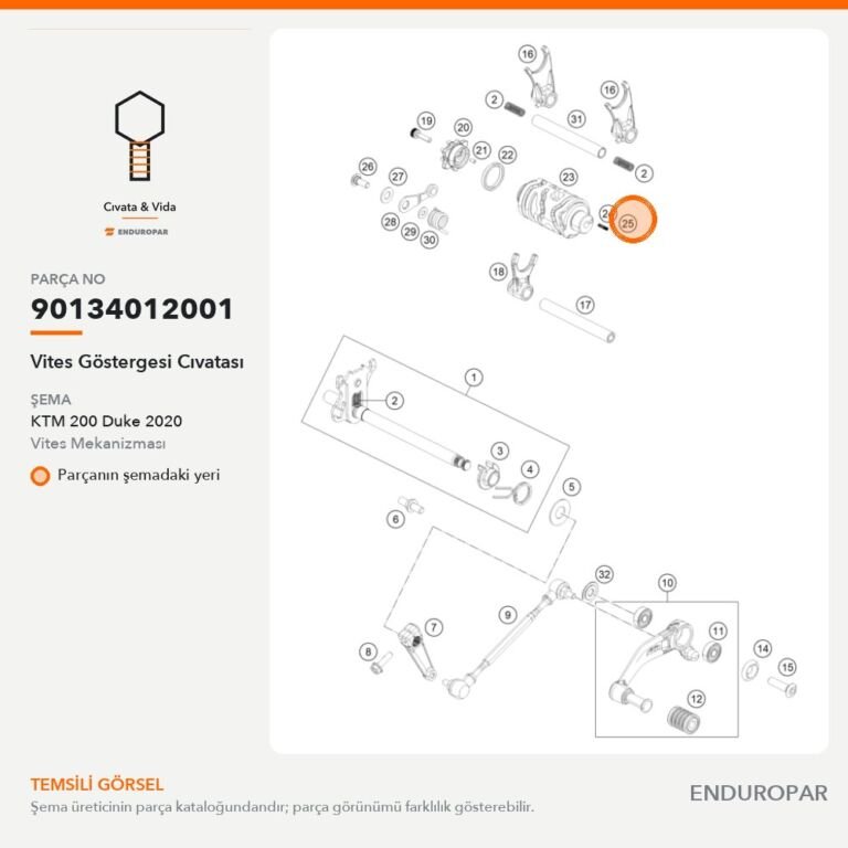 Vites Göstergesi Cıvatası 90134012001 parça şeması