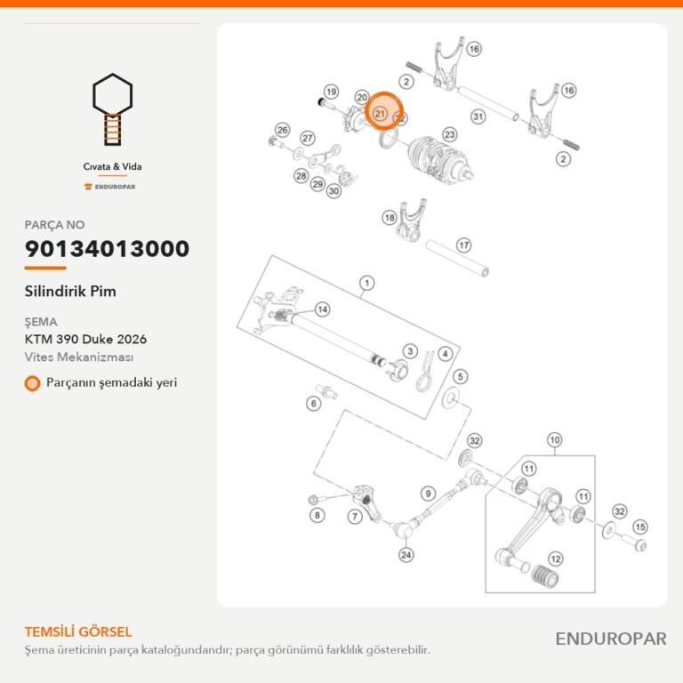 Silindirik Pim 90134013000 parça şeması