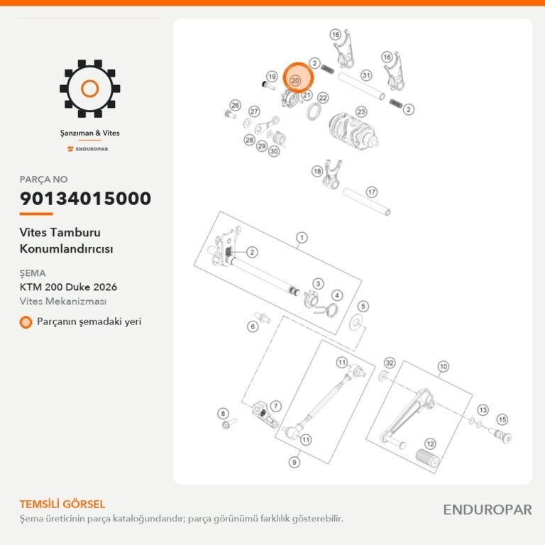 Vites Tamburu Konumlandırıcısı 90134015000 parça şeması