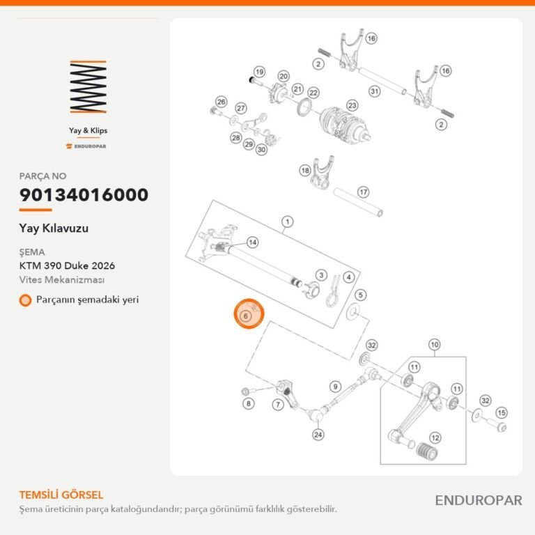 Yay Kılavuzu 90134016000 parça şeması