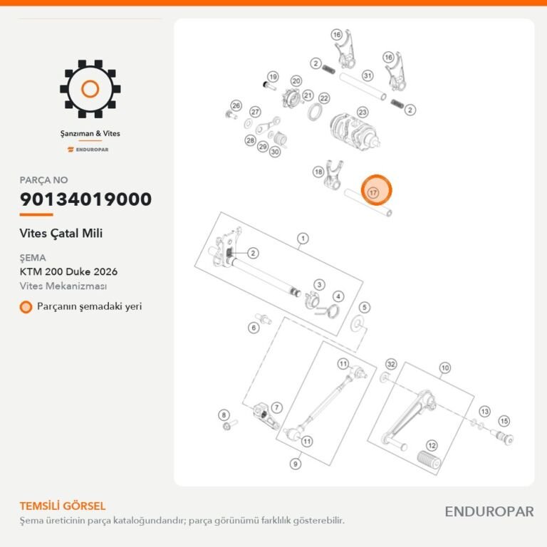 Vites Çatal Mili 90134019000 parça şeması