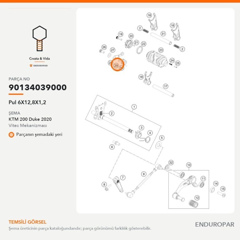 Pul 6X12,8X1,2 90134039000 parça şeması
