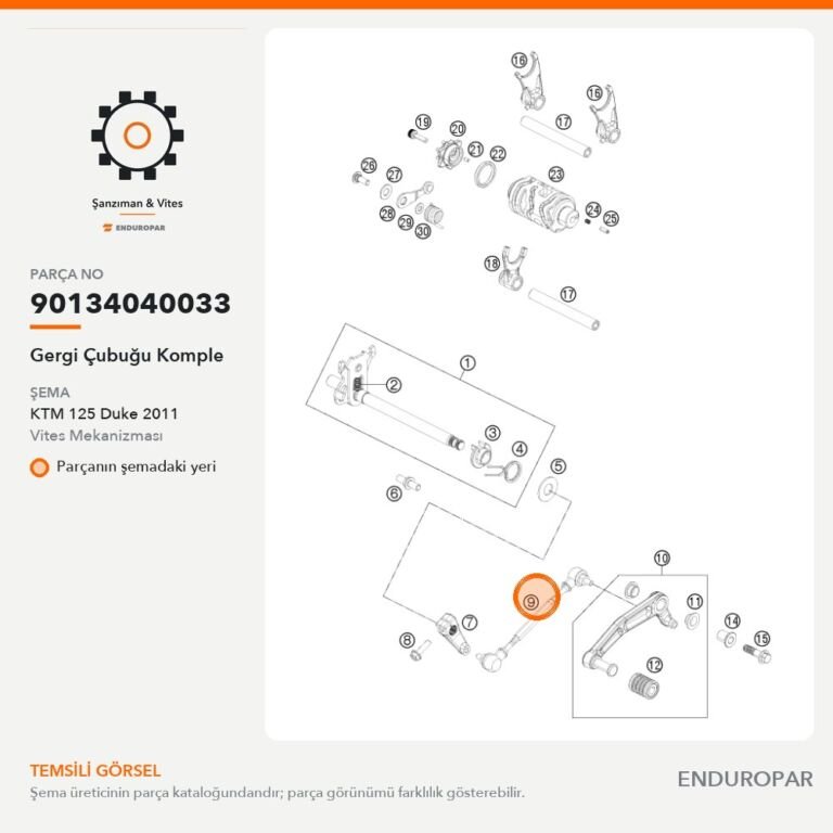 Gergi Çubuğu Komple 90134040033 parça şeması