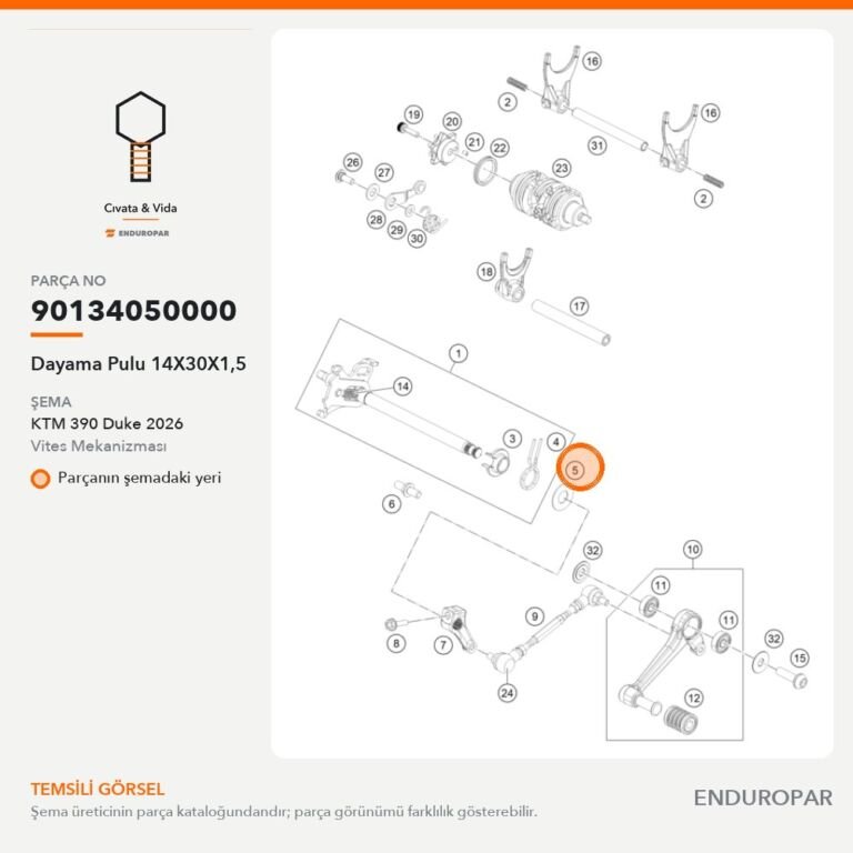 Dayama Pulu 14X30X1,5 90134050000 parça şeması
