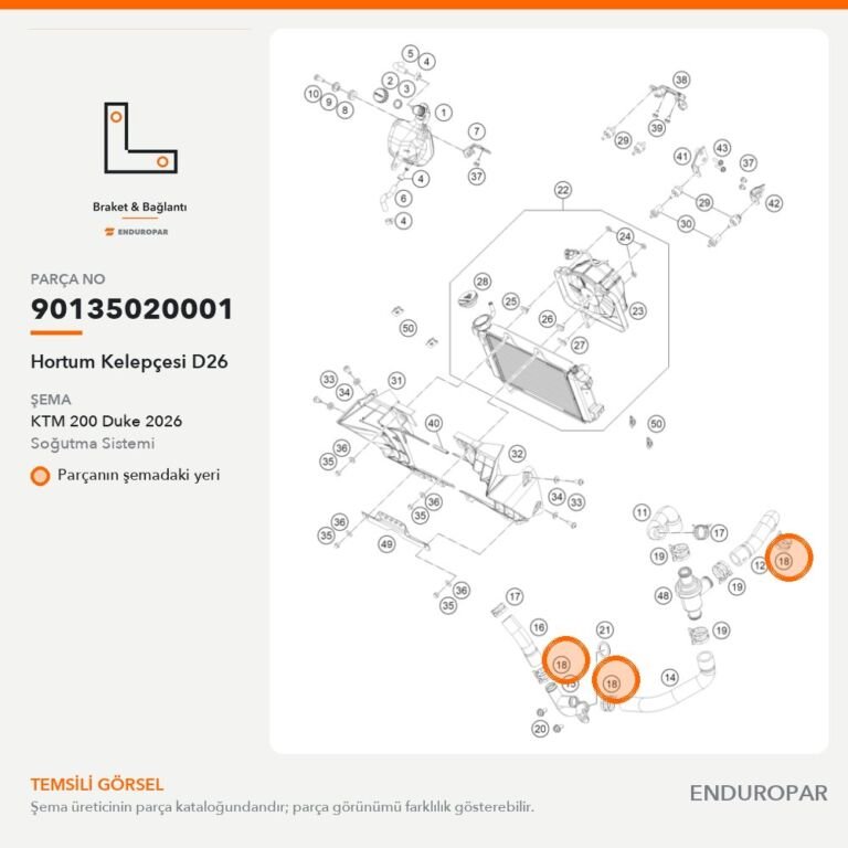 Hortum Kelepçesi D26 90135020001 parça şeması