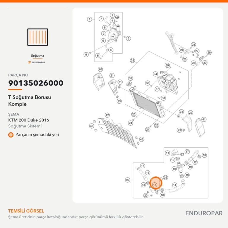 T Soğutma Borusu Komple 90135026000 parça şeması