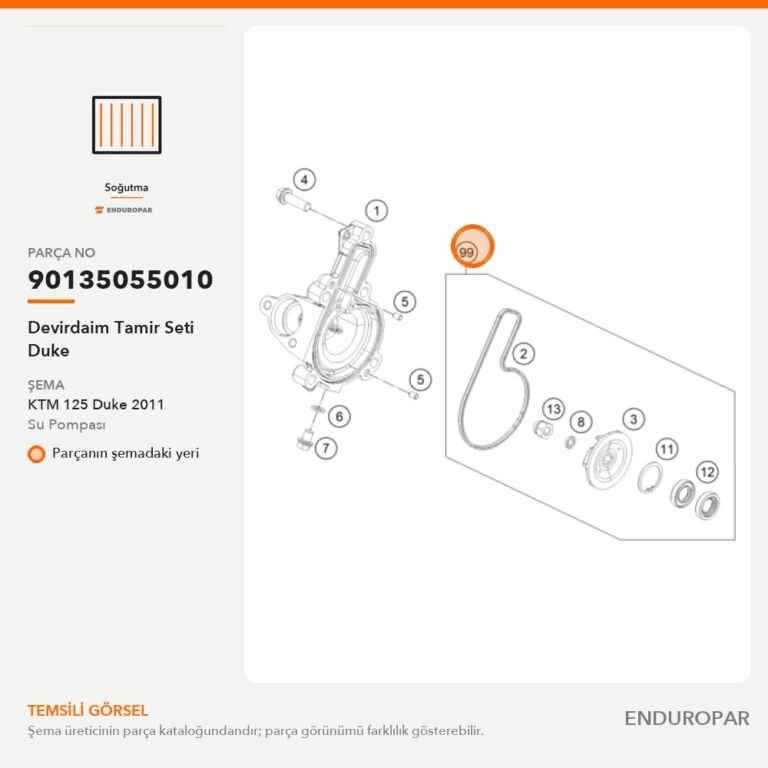 Devirdaim Tamir Seti Duke 90135055010 parça şeması