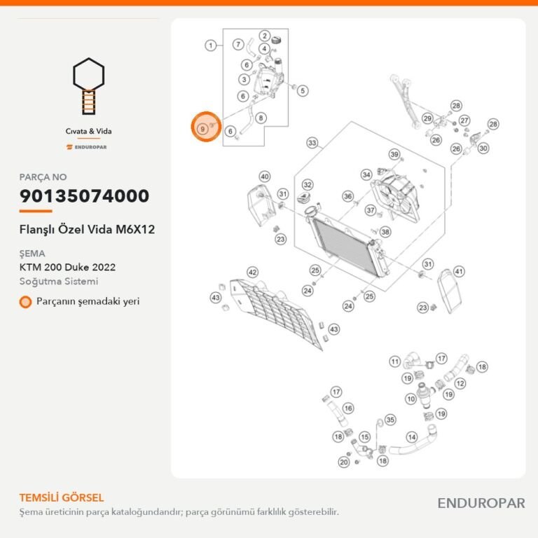 Flanşlı Özel Vida M6X12 90135074000 parça şeması