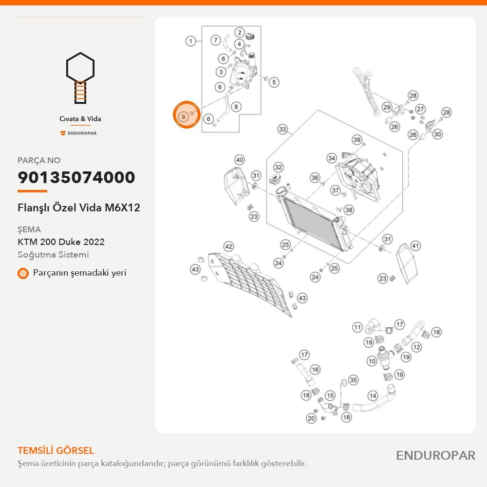 Flanşlı Özel Vida M6X12 90135074000 parça şeması