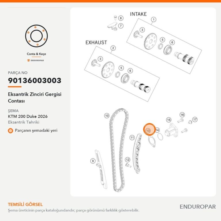Eksantrik Zinciri Gergisi Contası 90136003003 parça şeması
