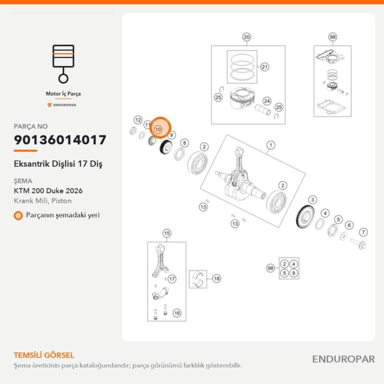 Eksantrik Dişlisi 17 Diş 90136014017 parça şeması