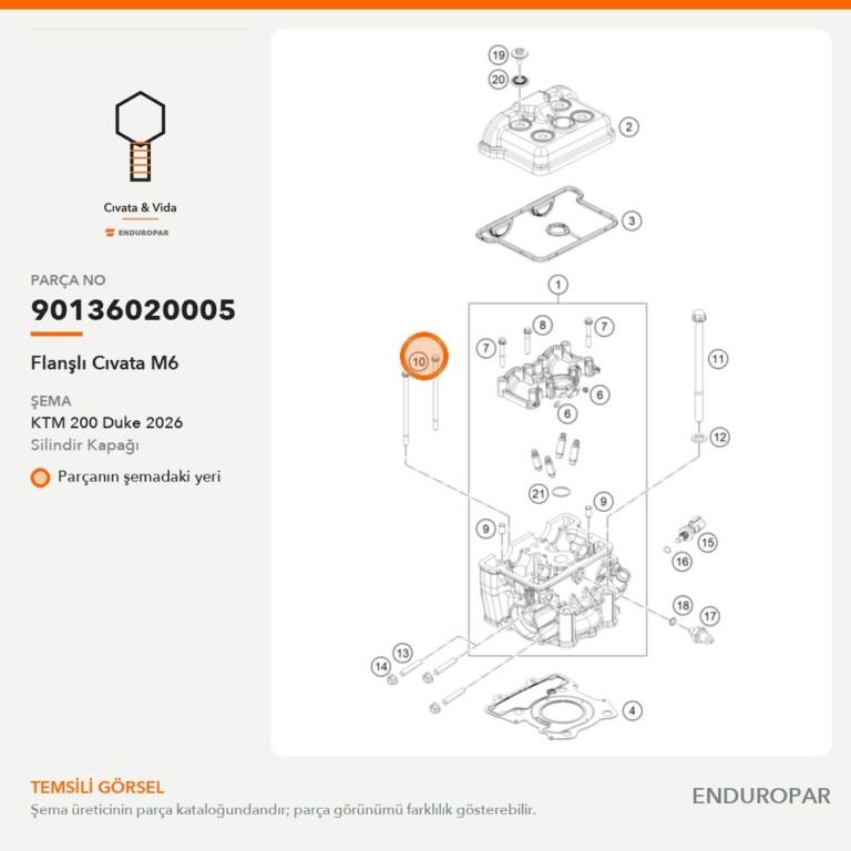 Flanşlı Cıvata M6 90136020005 parça şeması
