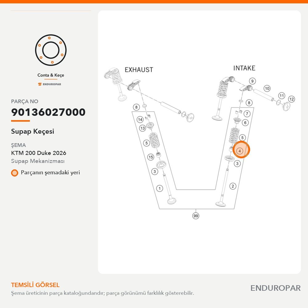 Supap Keçesi 90136027000 parça şeması