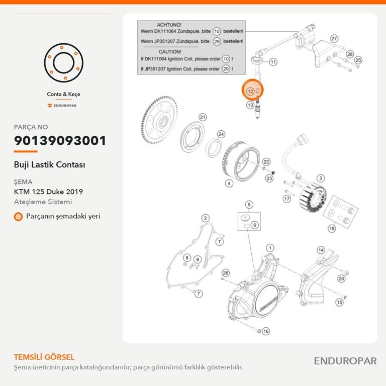 Buji Lastik Contası 90139093001 parça şeması