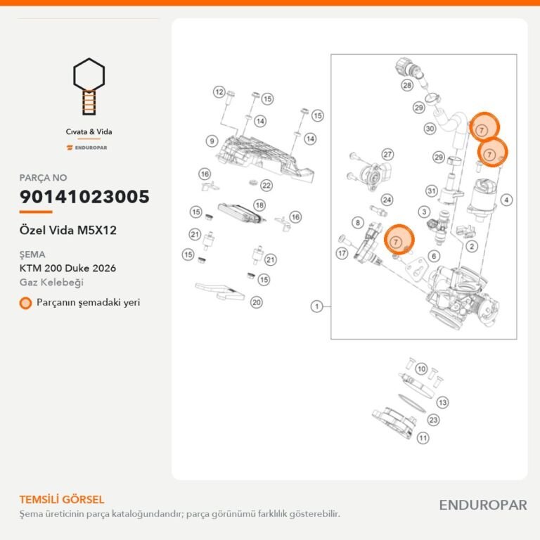 Özel Vida M5X12 90141023005 parça şeması