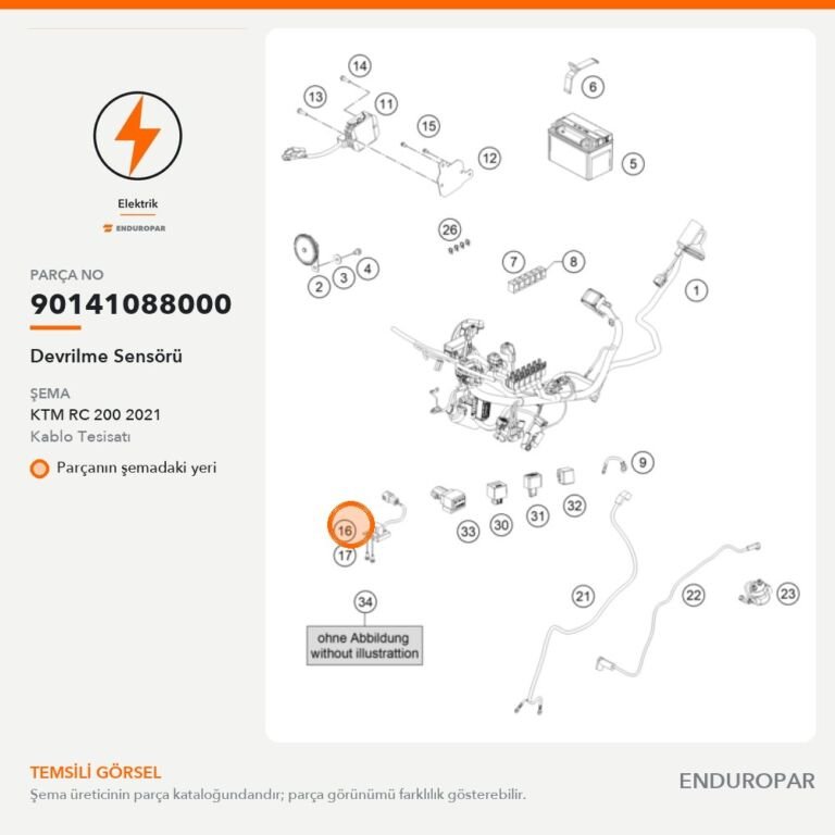 Devrilme Sensörü 90141088000 parça şeması
