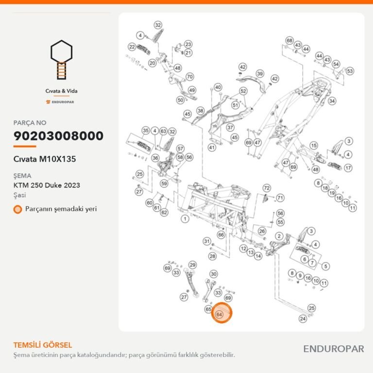 Cıvata M10X135 90203008000 parça şeması