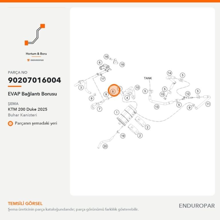 EVAP Bağlantı Borusu 90207016004 parça şeması