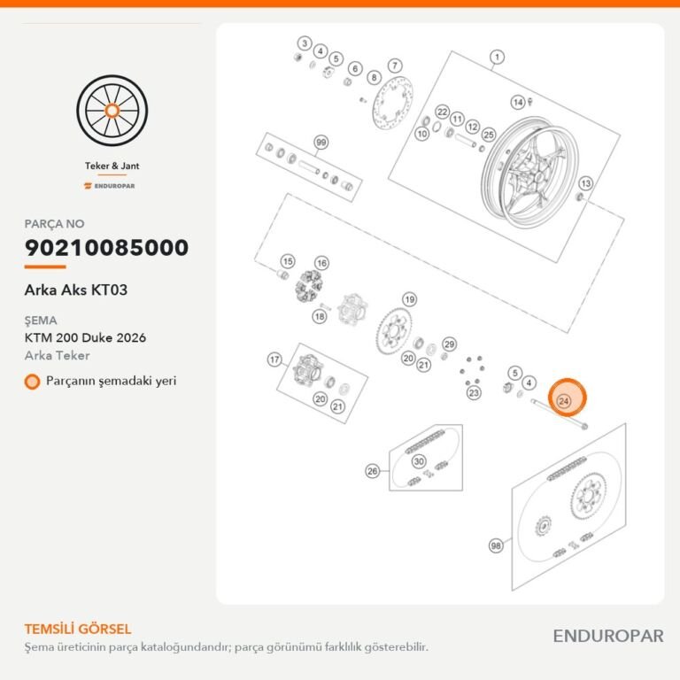 Arka Aks KT03 90210085000 parça şeması