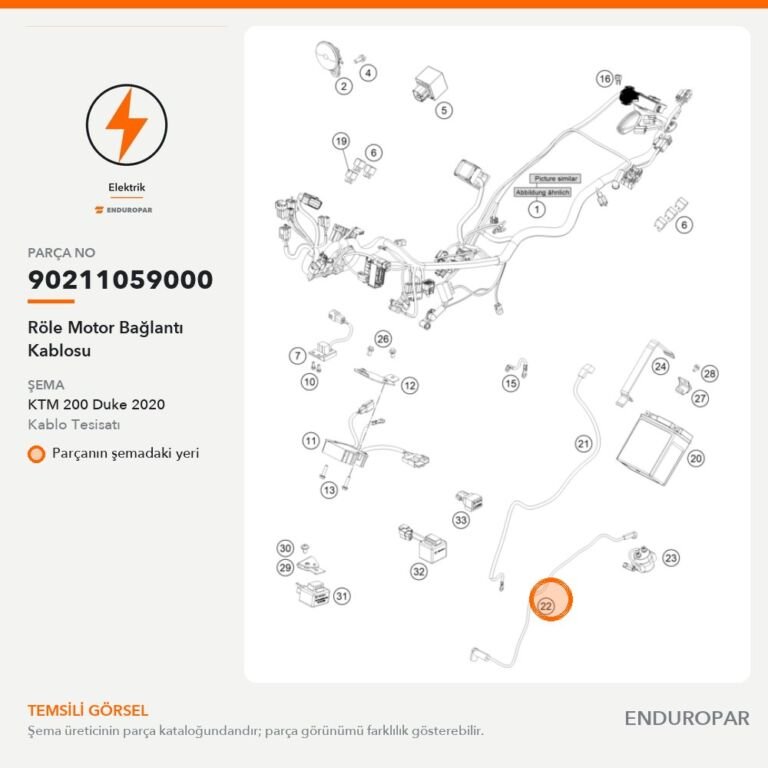 Röle Motor Bağlantı Kablosu 90211059000 parça şeması