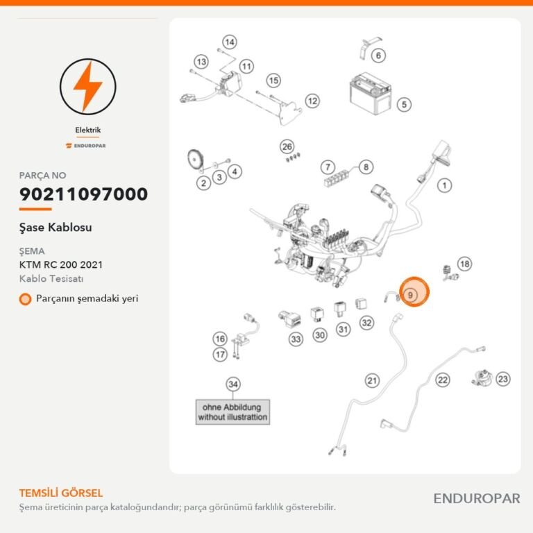 Şase Kablosu 90211097000 parça şeması