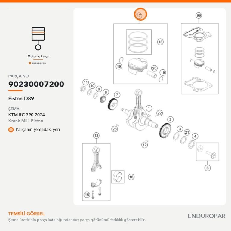Piston D89 90230007200 parça şeması