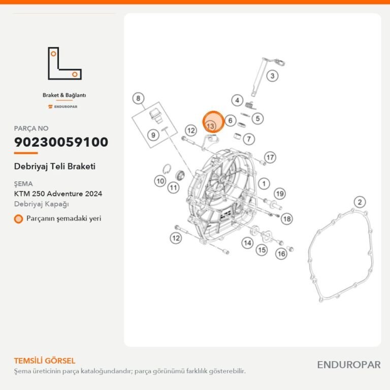 Debriyaj Teli Braketi 90230059100 parça şeması