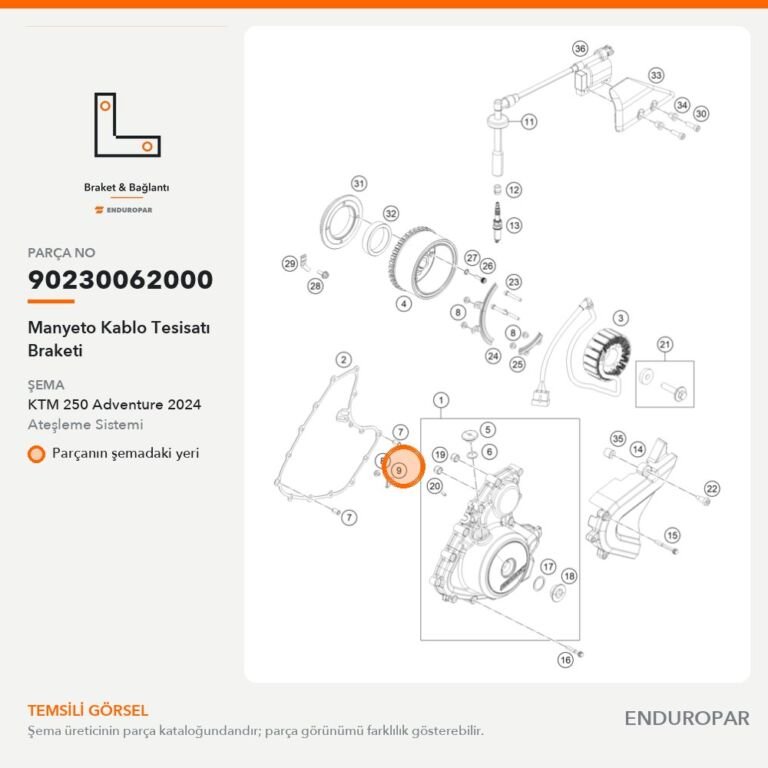 Manyeto Kablo Tesisatı Braketi 90230062000 parça şeması