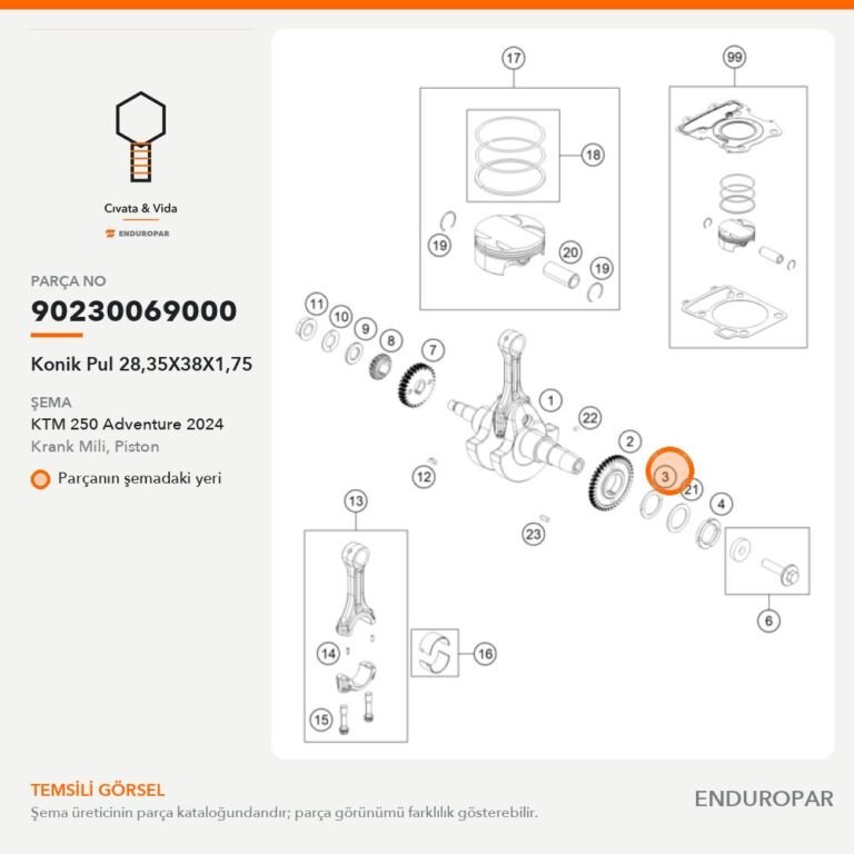 Konik Pul 28,35X38X1,75 90230069000 parça şeması