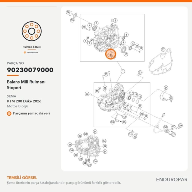 Balans Mili Rulmanı Stoperi 90230079000 parça şeması