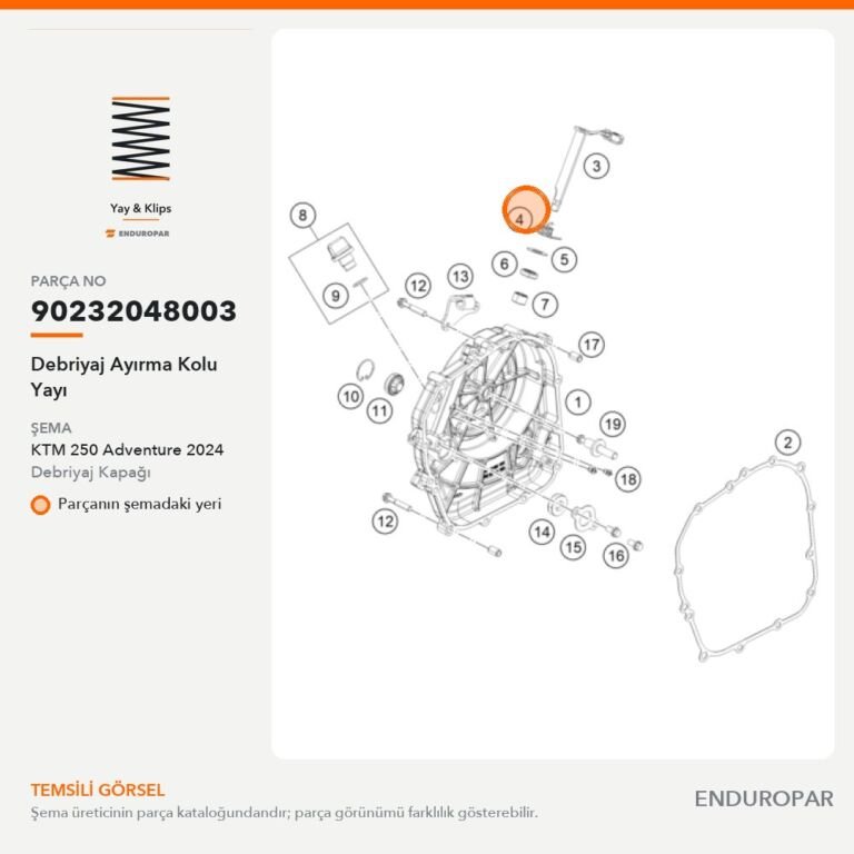 Debriyaj Ayırma Kolu Yayı 90232048003 parça şeması