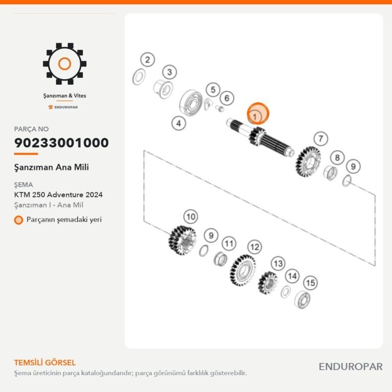 Şanzıman Ana Mili 90233001000 parça şeması