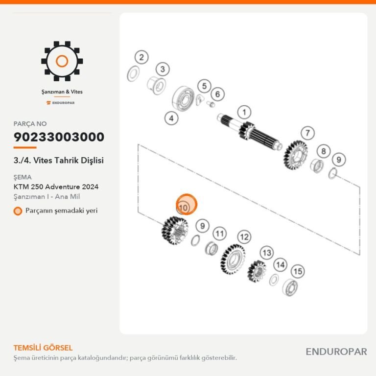 3./4. Vites Tahrik Dişlisi 90233003000 parça şeması