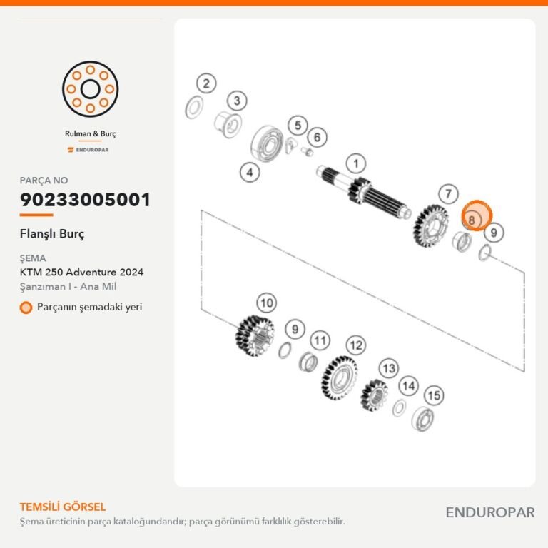 Flanşlı Burç 90233005001 parça şeması