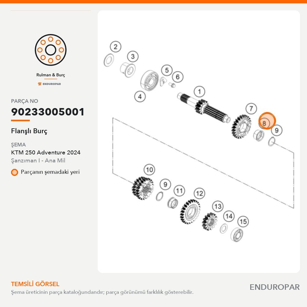 Flanşlı Burç 90233005001 parça şeması