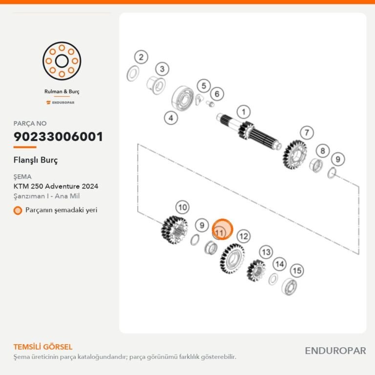 Flanşlı Burç 90233006001 parça şeması
