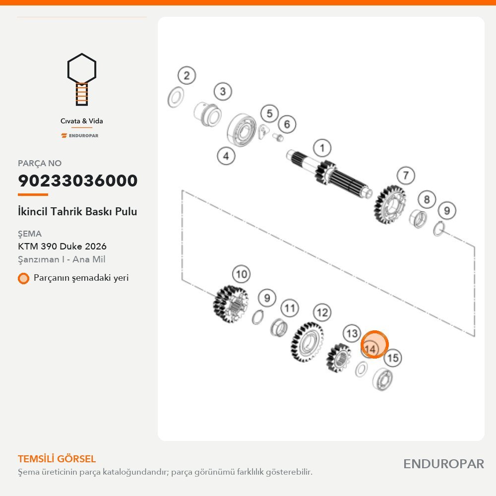 İkincil Tahrik Baskı Pulu 90233036000 parça şeması
